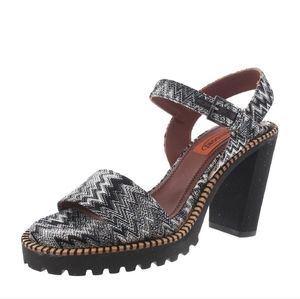 Missoni Ade Snake Chevron Open Toe Buckle Strap Sandal Heel Shoe 35.5 5.5